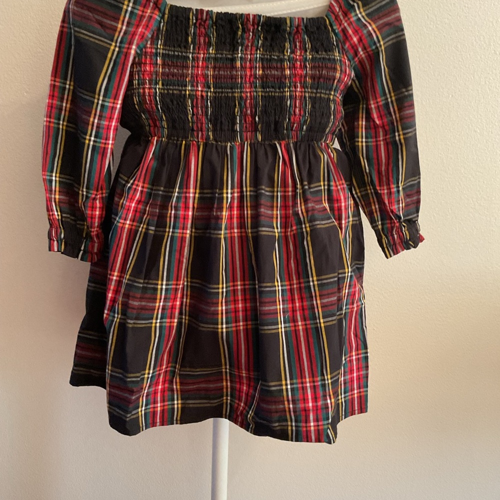 Girls Plaid Smocked Holiday Dress – Size 3